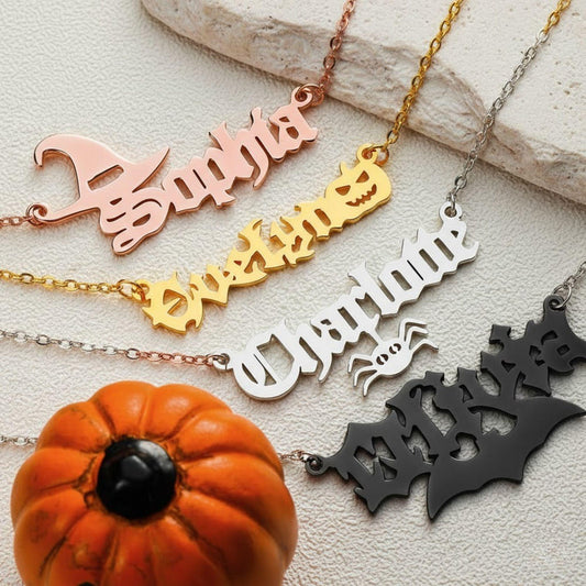 Personalized Gothic Name Necklace Sterling Silver 925