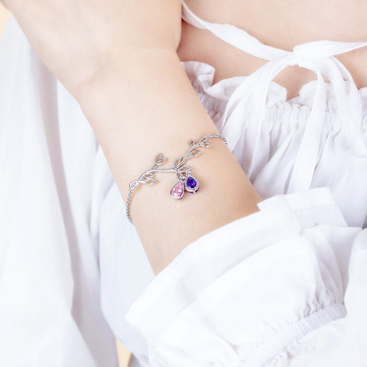 Combined Family Branch Birthstone Bracelet