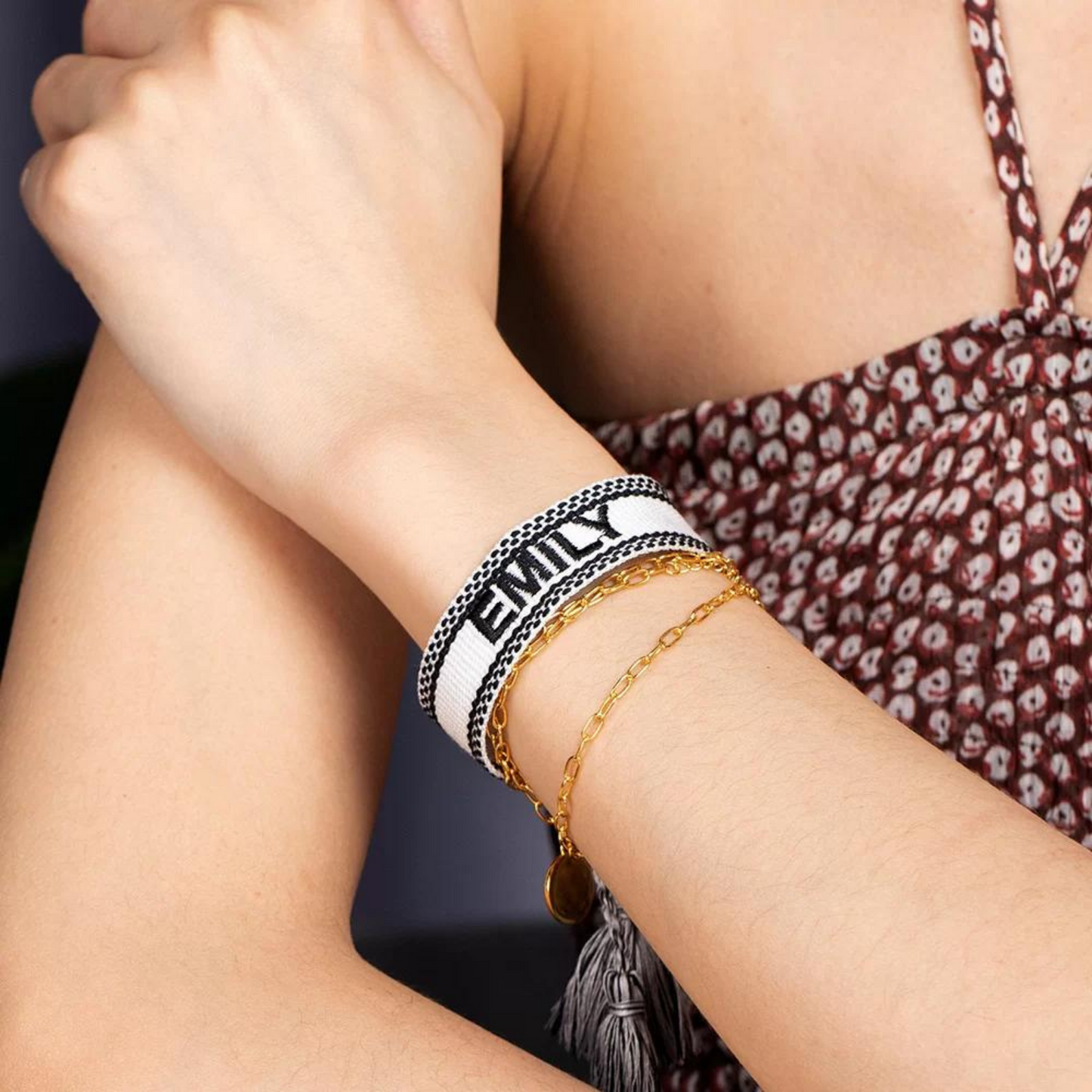 Custom Embroidered Woven Friendship Bracelet