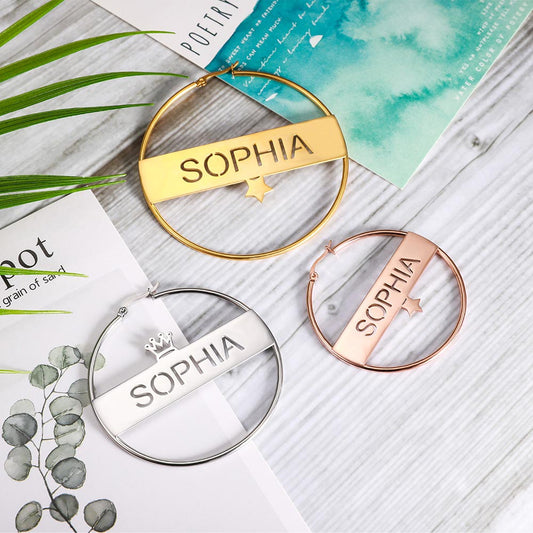 Personalized Name Hoop Earrings