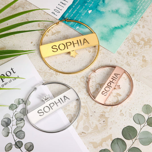 Personalized Name Hoop Earrings