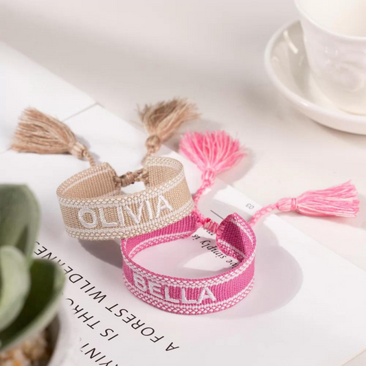 Custom Embroidered Woven Friendship Bracelet