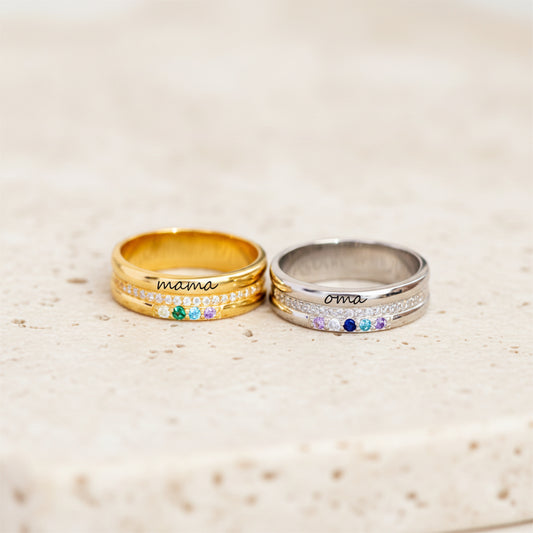 Personalized Birthstone Mama Ring