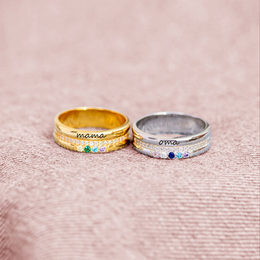 Personalized Birthstone Mama Ring