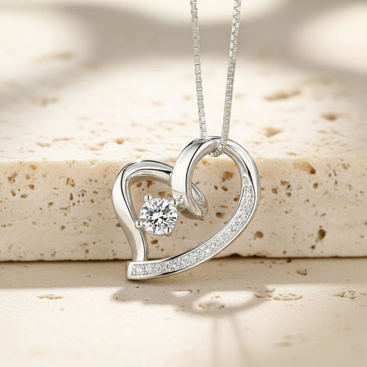 Custom Heart Birthstone Necklace