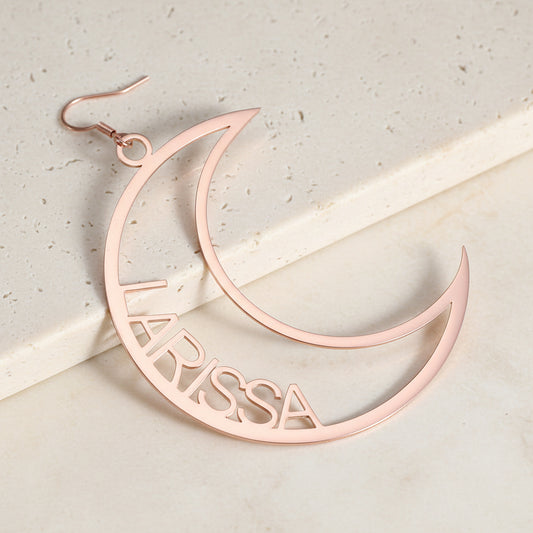 Personalized Sun & Moon Name Earrings