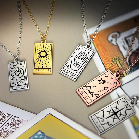 Custom Engraved Tarot Card Necklace