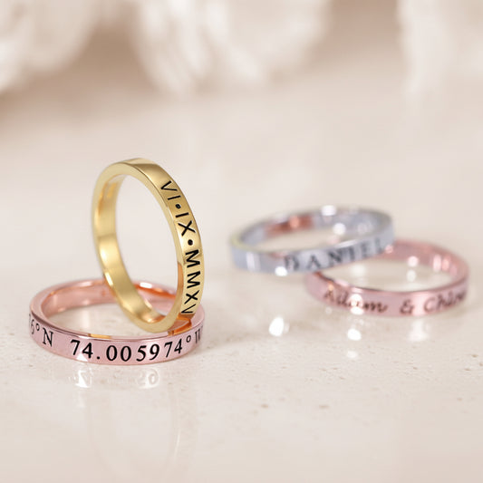 Custom Engraved Stackable Rings