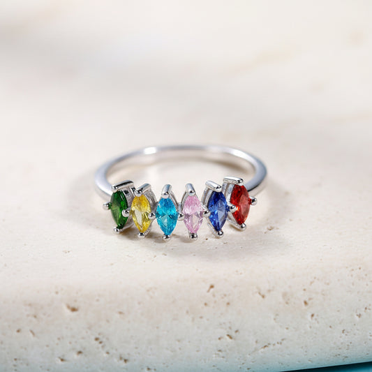 Combined Birthstone Solitaire Ring