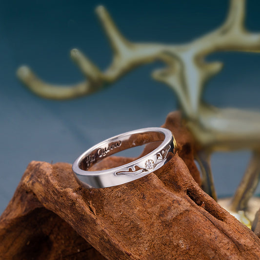 Personalized Antler Couples Ring Set