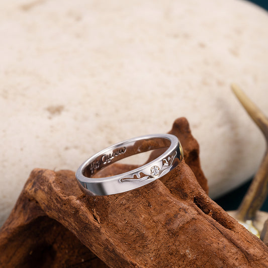 Personalized Antler Couples Ring Set