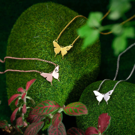 Personalized Butterfly Initial Necklace