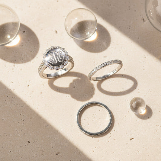 Custom Monogram Stackable Ring Set