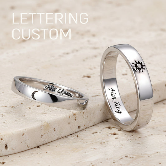 Personalized Sun & Moon Couple Rings