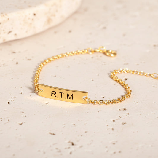 Engraved Bar Anklet