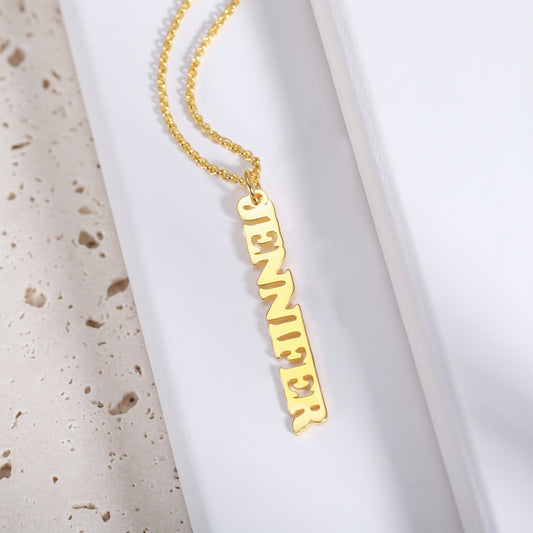 Personalized Vertical Bar Name Necklace