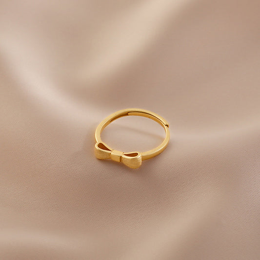 Minimalist Bow Adjustable Ring