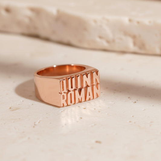 Personalized Unisex Ring with 2 Names