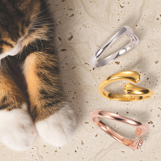 Personalized Cat Paw Hug Ring