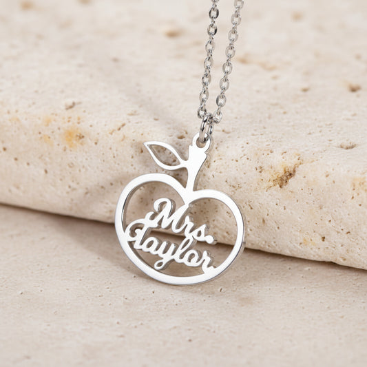 Personalized Apple Name Necklace
