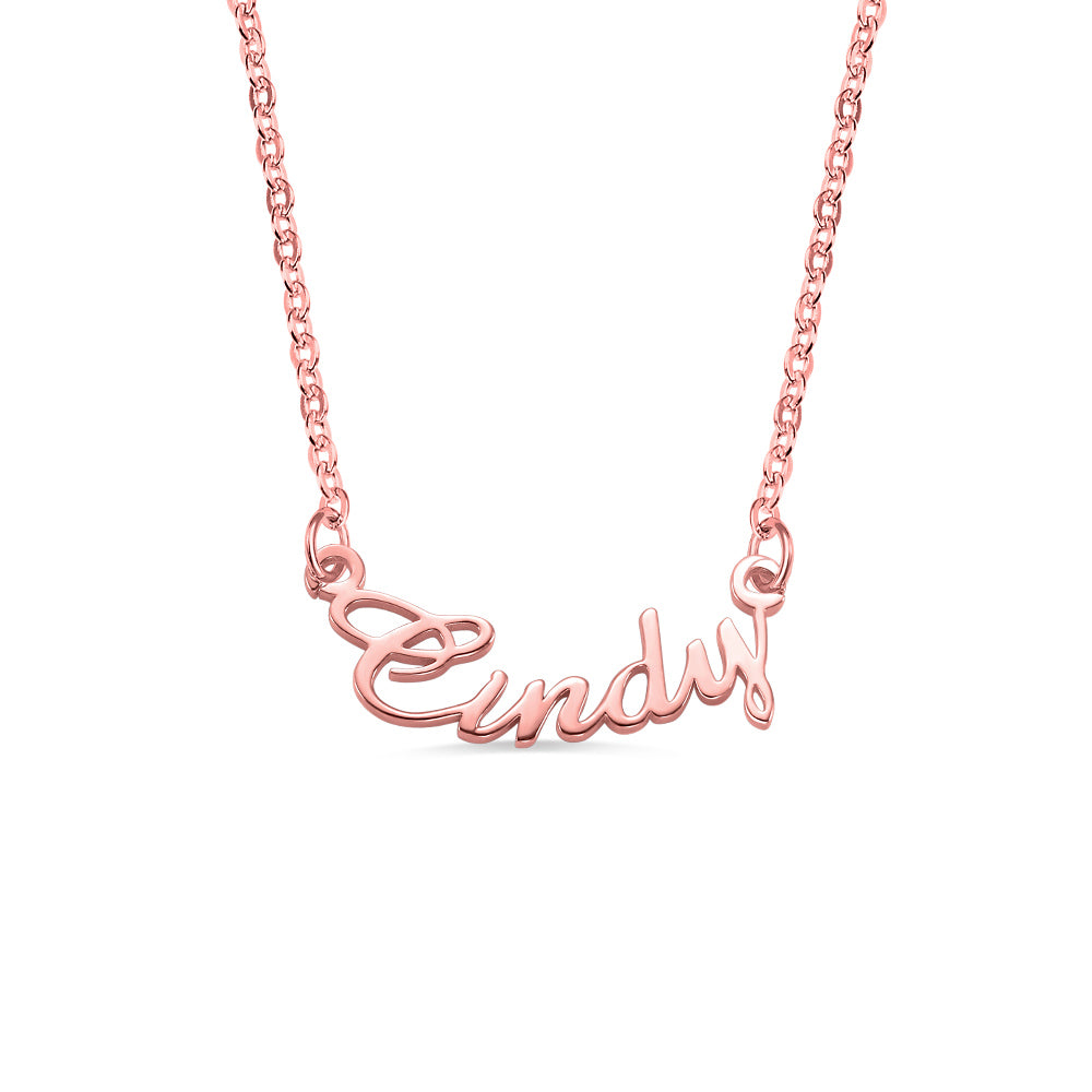 Custom Curved Cursive Name Necklace