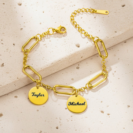 Custom Combined Names Charm Bracelet