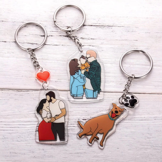 Personalized Faceless Portrait Keychain