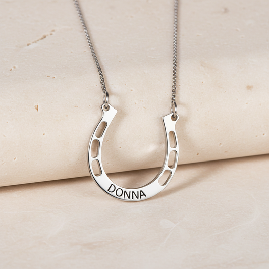 Personalized Horseshoes Name Necklace
