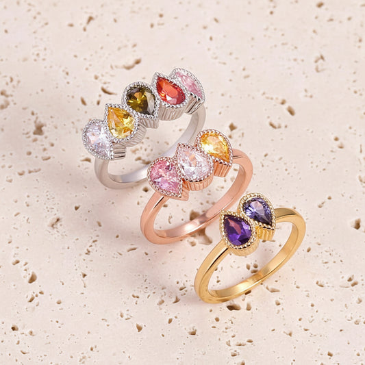 Personalized 1-5 Family Birthstones Ring