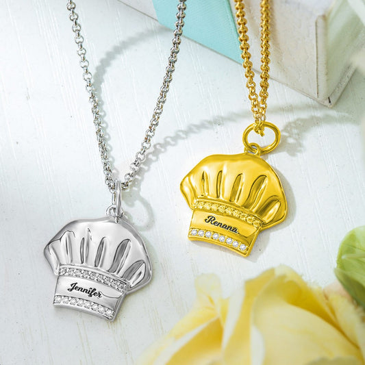 Custom Name Chef Hat Necklace