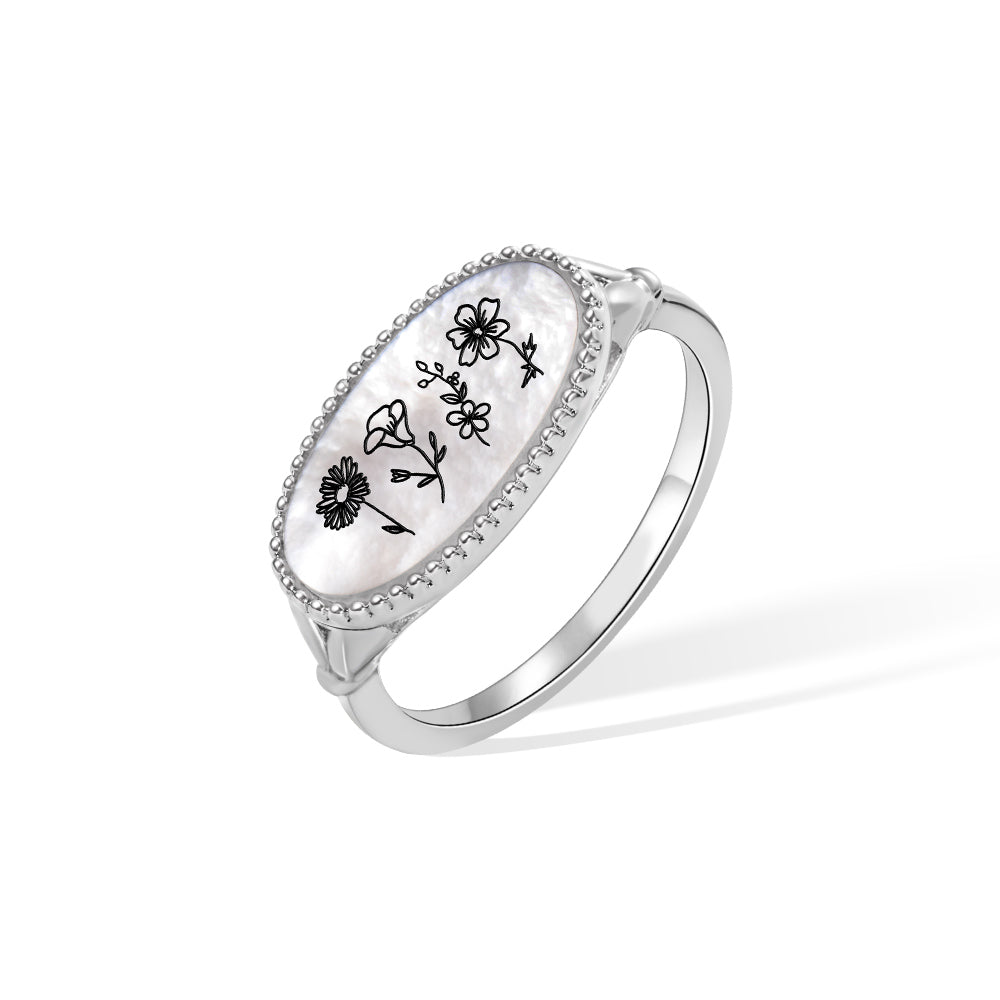 Custom Opal Birth Flower Ring