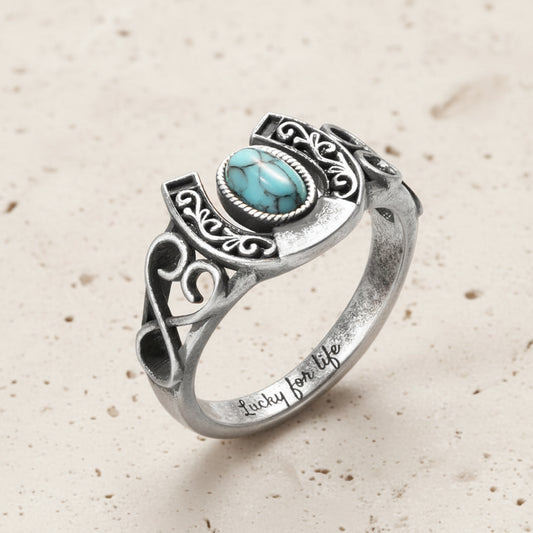 Custom Horseshoe Turquoise Ring