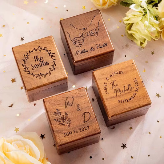 Custom Triple Slot Walnut Ring Box