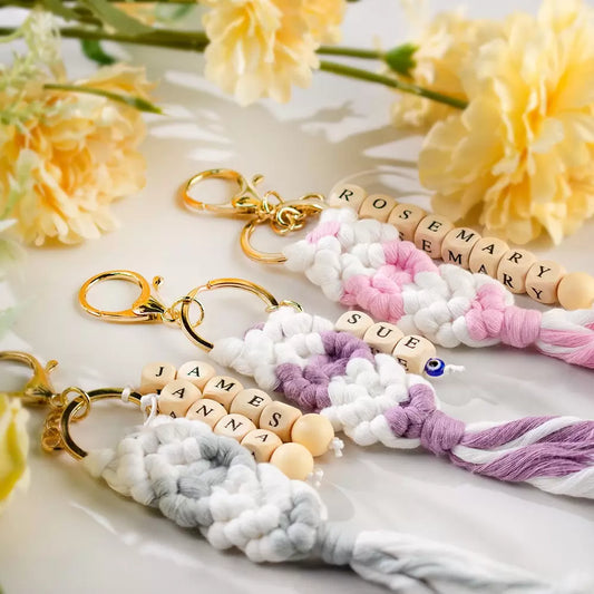 Personalized Macrame Keychain