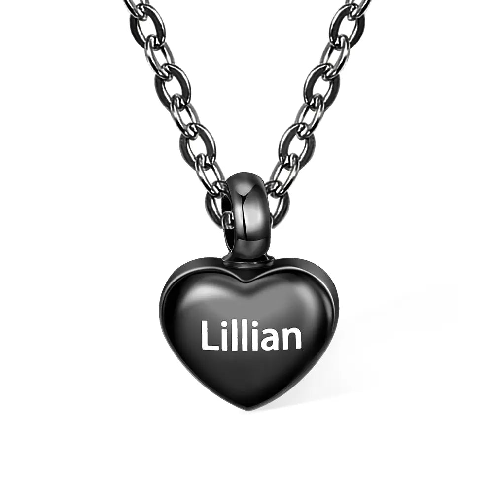 Engraved Heart Name Urn Necklace