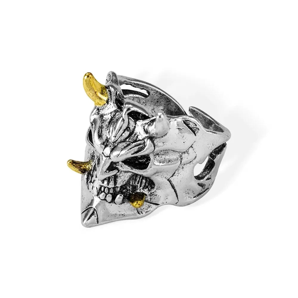 Gothic Demon Mask Ring