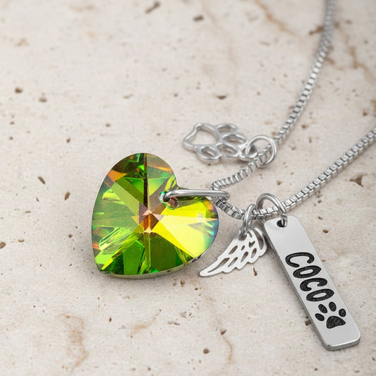 Custom Pet Loss Crystal Necklace