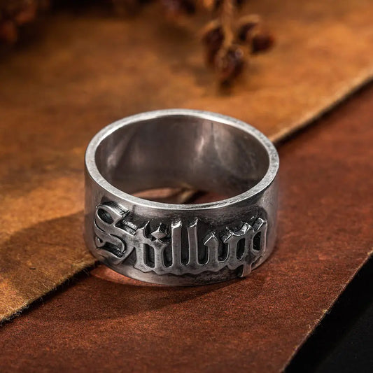 Personalized Old English Name Ring