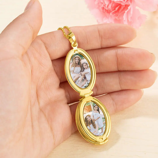 Custom Four Photos Locket Necklace