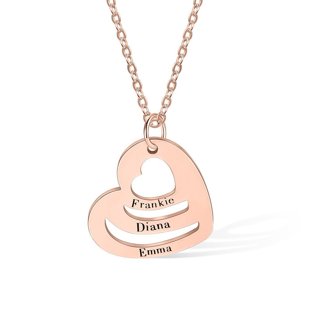 Custom Multi-Name Heart Necklace