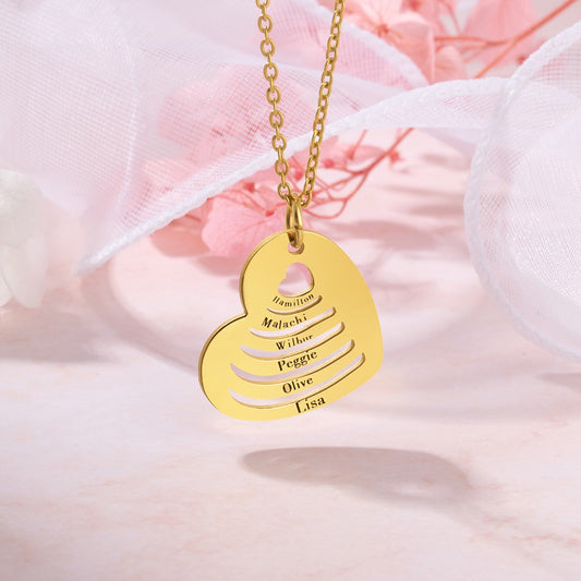 Custom Multi-Name Heart Necklace