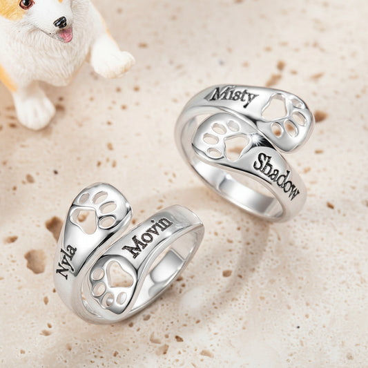 Custom Engraved Pet Paw Ring