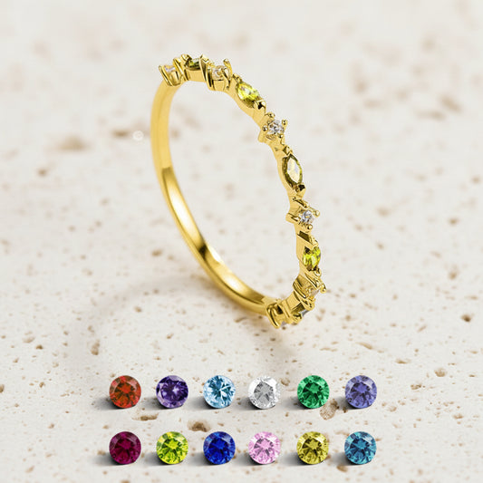 Custom Birthstone Marquise Ring