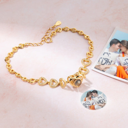 Custom Heart Photo Projection Bracelet
