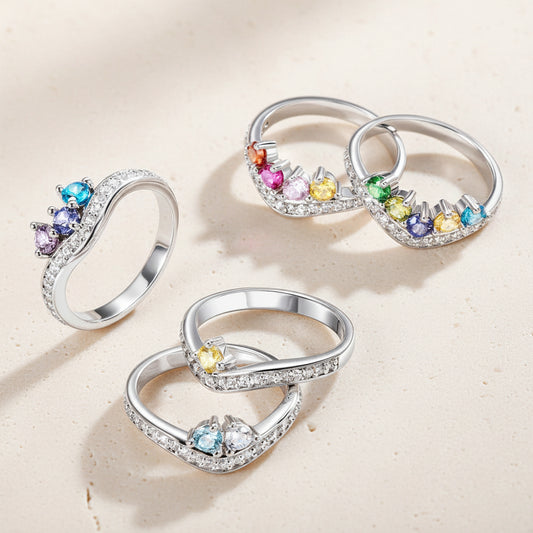 Custom Combined Birthstones Ring