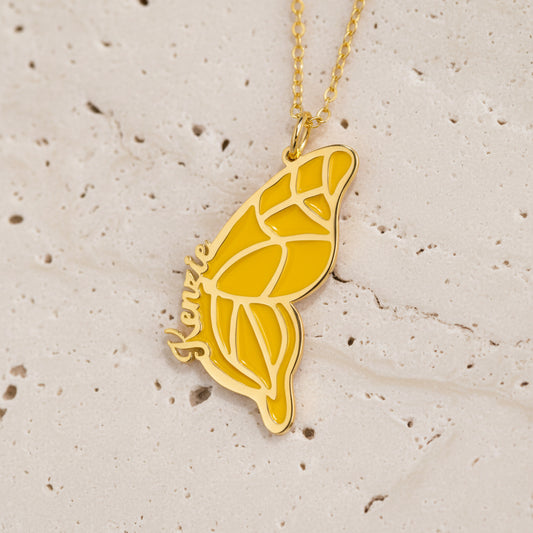 Custom Name Birth Butterfly Necklace