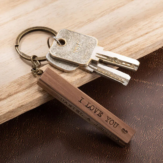 Personalized Wooden Bar Keychain