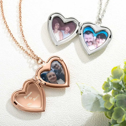 Personalized Butterfly Heart Locket Necklace