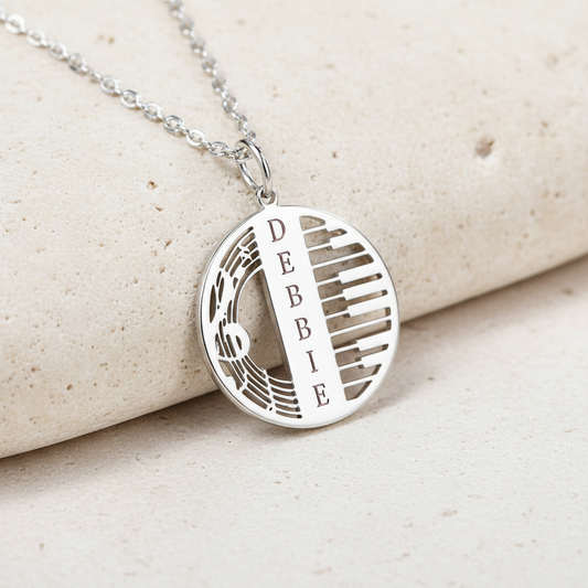 Custom Piano Name Necklace