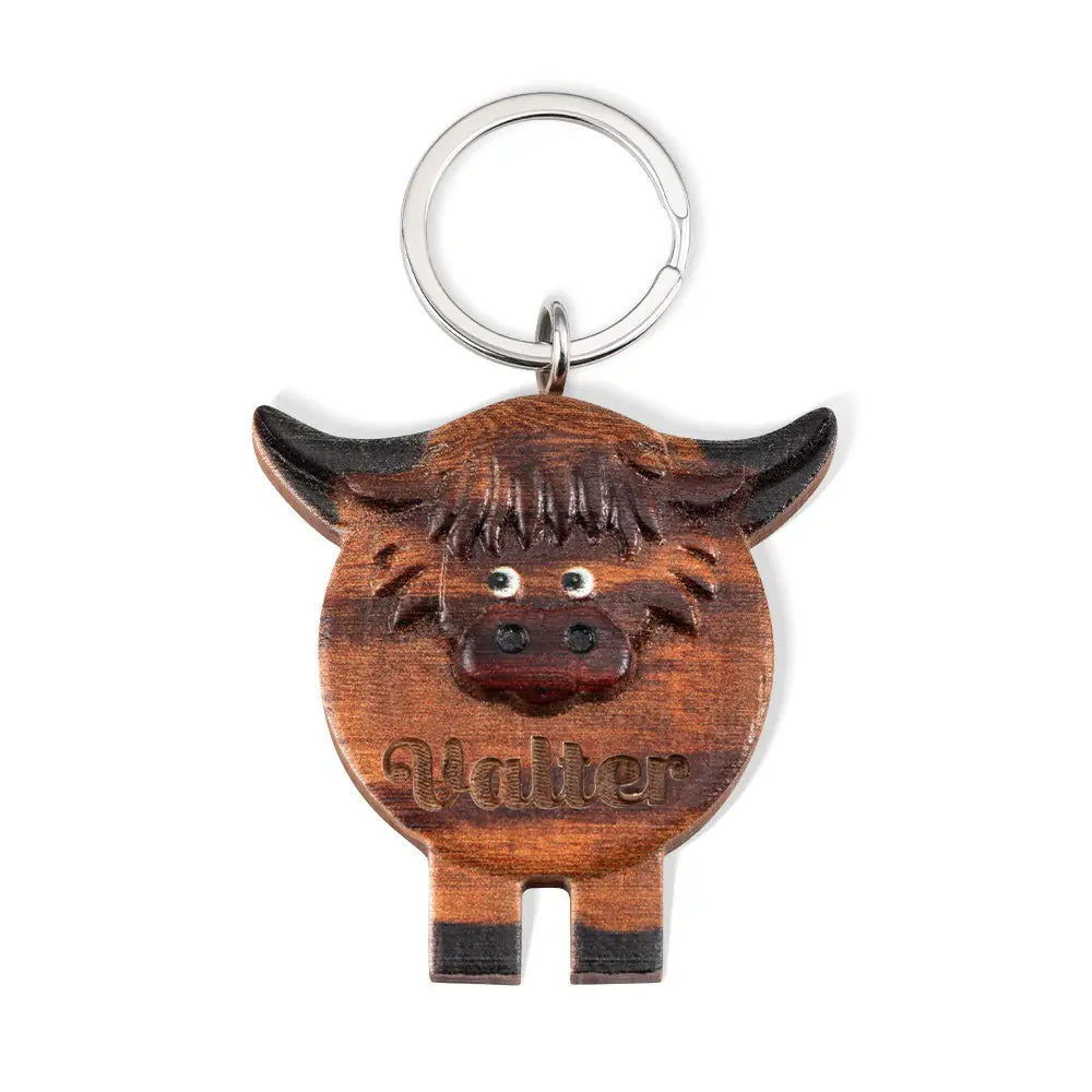 Personalized Highland Cow Keychain